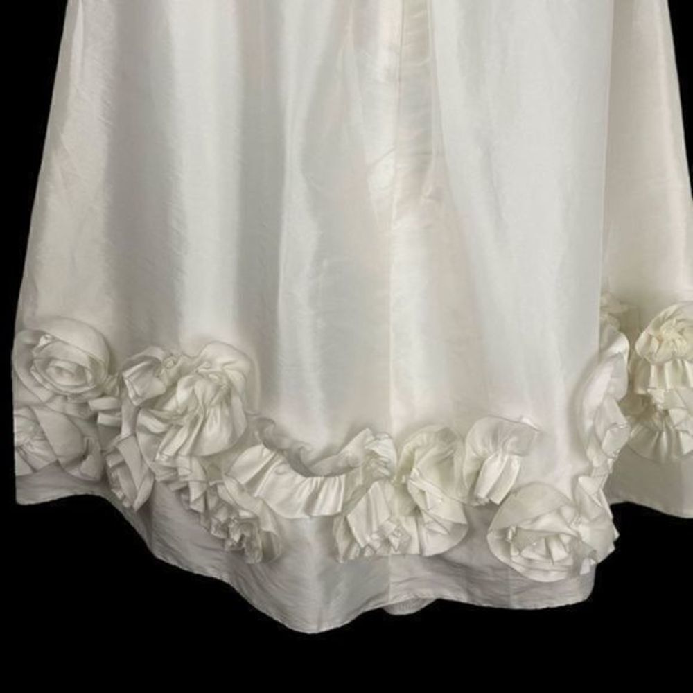 B2 Jasmine White Taffeta Strapless Bridesmaid Prom Dress Size 12 NWT - Picture 7 of 10